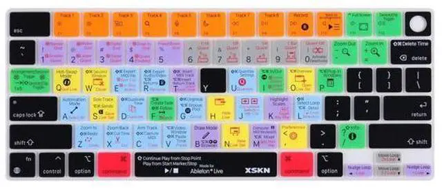 Main image of XSKN Ableton Live Shortcuts US Version Keyboard Silicone Skin Cover Fits for Apple Since 2021 Released MacBook Air MacBook Pro 13.6 15.3 14.2 16.2 Inch with M1 M2 M3 M4 Chip and Touch ID