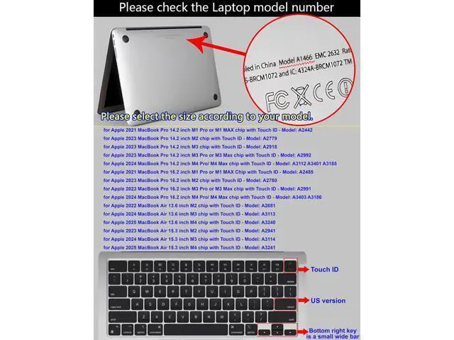 Alt view image 3 of 5 - XSKN Ableton Live Shortcuts US Version Keyboard Silicone Skin Cover Fits for Apple Since 2021 Released MacBook Air MacBook Pro 13.6 15.3 14.2 16.2 Inch with M1 M2 M3 M4 Chip and Touch ID