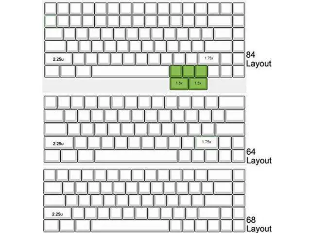 Alt view image 5 of 5 - YMDK White Black Dolch Thick PBT 84 68 64 Blank Keyset OEM Profile Keycaps for MX Mechanical Keyboard Keychron K2 K6 Keycool Tada68 YD64 (White)