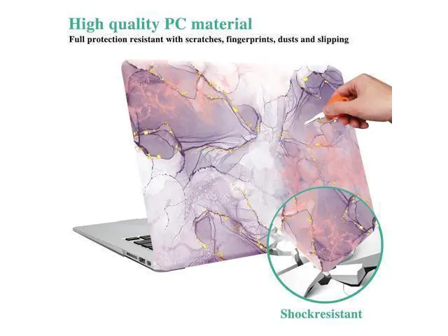Alt view image 2 of 5 - Funut for MacBook Air 13 inch Case 2022 2021 2020 2019 2018 Release M1 A2337/A2179/A1932, MacBook Air 2020 Case, Plastic Hard Shell Cover & Keyboard Cover for Mac Air 13.3 inch, Pink Purple