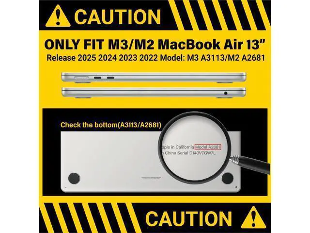 Alt view image 2 of 5 - IBENZER Compatible with 2025 2024 2023 2022 MacBook Air 13 inch Case M4 A3240 M3 A3113 M2 A2681, Hardshell Case & KeyboardCover & ScreenFilm for Mac Air 13.6, Dark Blue, KK-TUBL+2