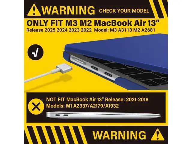 Alt view image 3 of 5 - IBENZER Compatible with 2025 2024 2023 2022 MacBook Air 13 inch Case M4 A3240 M3 A3113 M2 A2681, Hardshell Case & KeyboardCover & ScreenFilm for Mac Air 13.6, Dark Blue, KK-TUBL+2
