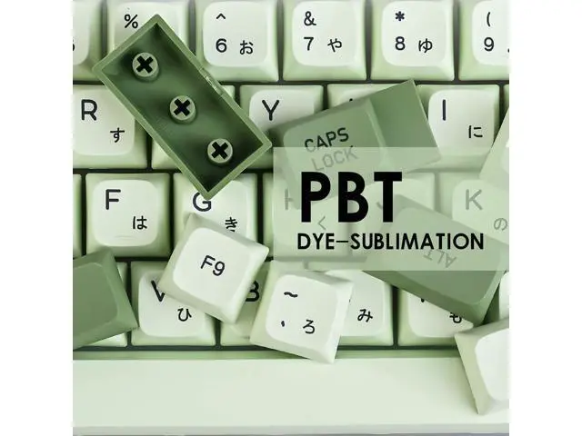 Alt view image 4 of 5 - GTSP XDA Profile Japanese Keycaps 60 Percent PBT 122 Key Green Keycaps Set for Cherry MX Covers Tenkeyless 60% 65% Gaming Keyboard (Matcha)