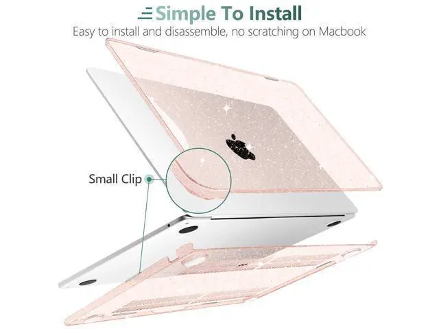Alt view image 3 of 5 - Batianda Compatible with M4 Chip MacBook Air 13 inch Case 2025 2024 2022 Model A3240 A3113 M3 A2681 M2 Crystal Clear Bling Plastic Protective Hard Shell Case Soft TPU Keyboard Cover, Starlight