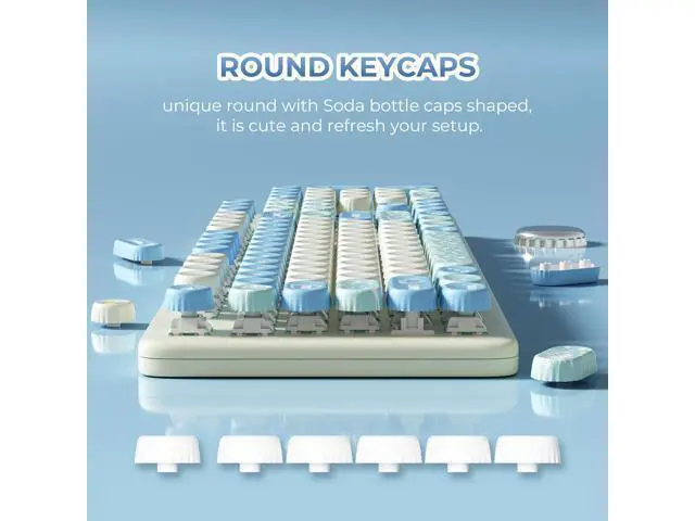 Alt view image 5 of 5 - Hkfos XVX Round Typewriter Keycaps, Cute PBT Keycap Set, Dye-Sublimation Keyboard Keycaps Suitable for 60% 65% 75% 80% 96% 100% Layout Mechanical Keyboard