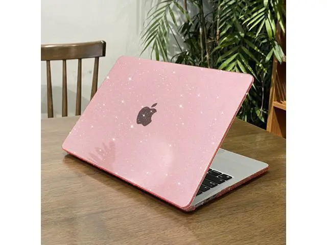 Alt view image 5 of 5 - MEEgoodo Glitter Case for M4/M3/M2 MacBook Air 15 inch Case 2025 2024 2023, Fit Model (A3241/A3114/A2941), Laptop Shell with Keyboard Cover&Camera Cover&OTG Adapter& Screen Protector, Glitter Pink