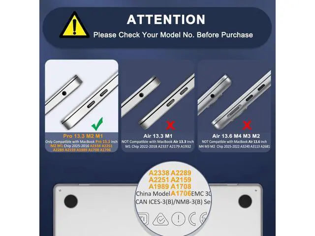 Alt view image 2 of 5 - MOSISO Compatible with MacBook Pro 13 inch Case M2 2025, 2024, 2023, 2022-2016 A2338 M1 A2251 A2289 A2159 A1989 A1708 A1706, Plastic Hard Shell&Keyboard Cover&Screen Film&Storage Bag, Baby Blue