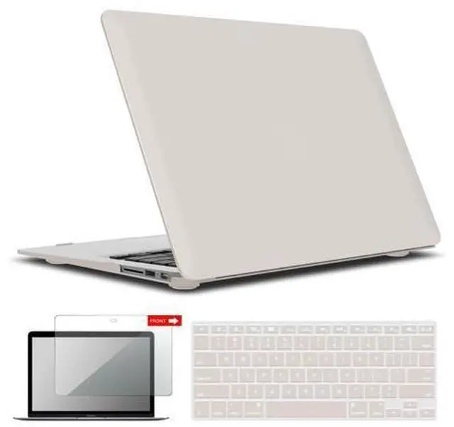 Main image of IBENZER Compatible with MacBook Air 11 Inch Case Model A1370 A1465, Soft Touch Plastic Hard Shell Case Bundle with Keyboard Cover & Screen Protector for Mac Air 11, Rocky Gray, A11RKGY+2