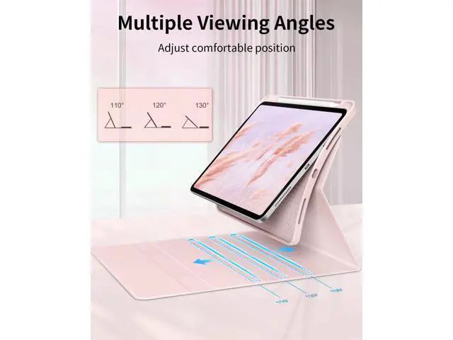 Alt view image 3 of 5 - SQBEBS Case with Keyboard for iPad (A16) 11th / 10th Generation 11 inch 2025/10.9 inch 2022, 7 Colors Backlit Detachable Keyboard, Stand Folio Keyboard Cover with Pencil Holder, Light Pink
