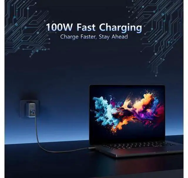 Alt view image 5 of 5 - AFFHAUSEN USB C to USB C Cable, 100W Fast Charging Cable (6.5FT, 2Pack) 480Mbps, Braided Aluminum for iPhone 16, MacBook Pro, iPad Pro