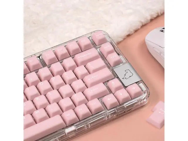 Alt view image 4 of 5 - 162 Keys Pink Translucent Keycaps Set PBT Double Shot Keycaps Cherry Profile Fit for 61/64/87/104/108 Cherry Mx Switches Mechanical Keyboards Alice Keyboard
