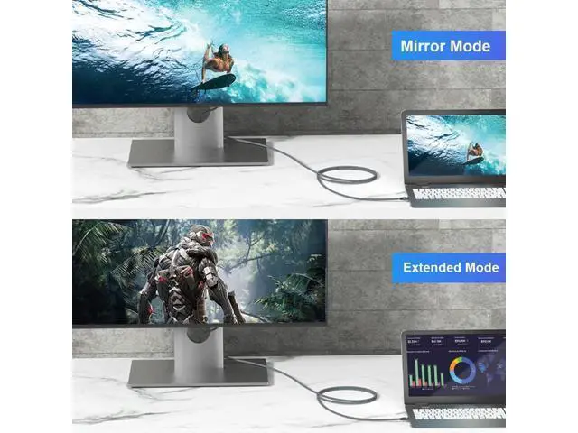 Alt view image 4 of 5 - QCEs USB C to DisplayPort 1.4 Cable 10Ft, Type C to DP Cable 8K@60Hz 4K@144Hz 2K@240Hz Compatible with Thunderbolt 3/4 USB4, MacBook Pro M1 M2, Mac Studio, Mac mini, iPad Pro, XPS