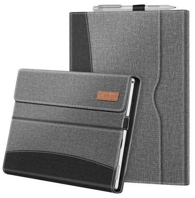 Main image of Fintie Case for 12.3 Inch Microsoft Surface Pro 7 Plus, Surface Pro 7/6/5/4/3 - Portfolio Business Cover with Pocket, Compatible with Type Cover Keyboard, Gray