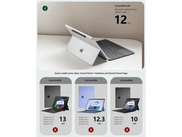 Alt view image 2 of 5 - SSS·GRGB Case for Microsoft Surface Pro 12-Inch 1st Edition (2025), Multiple Angle Viewing Cover, Light Heat Dissipation, with Stylus Holder, Compatible with Type Cover Keyboard (Red)