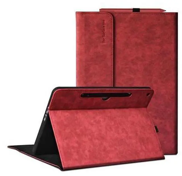 Main image of SSS·GRGB Case for Microsoft Surface Pro 12-Inch 1st Edition (2025), Multiple Angle Viewing Cover, Light Heat Dissipation, with Stylus Holder, Compatible with Type Cover Keyboard (Red)