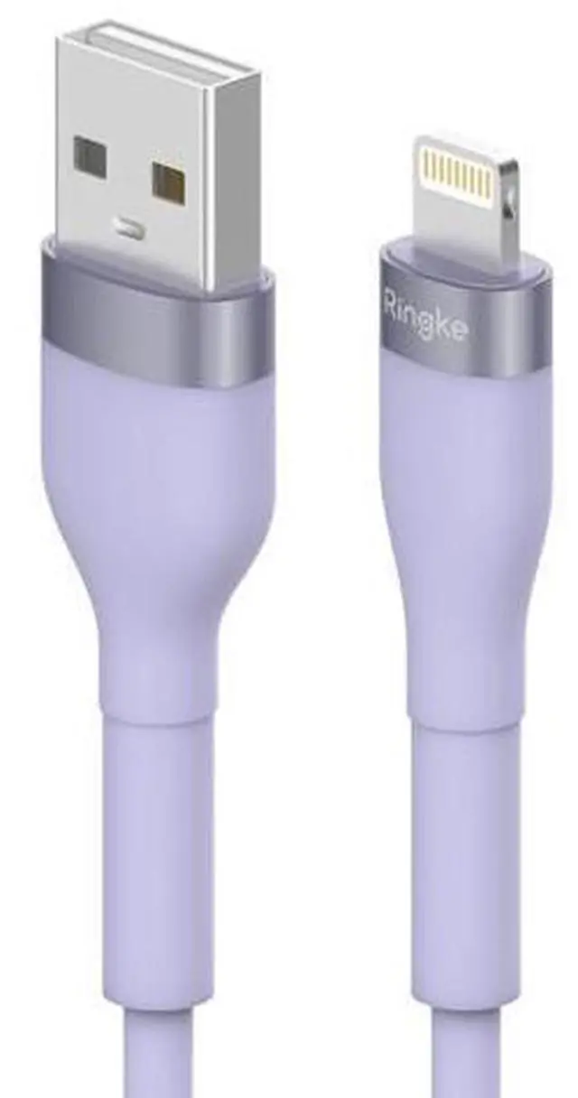 Main image of Ringke USB to Lightning Pastel Cable (3.9 FT), USB Type A to Lightning Fast Charging Charger Cord Car Carplay Cable Compatible with iPhone, iPad, and AirPods - Purple