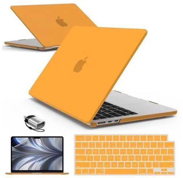 Main image of IBENZER Compatible with 2025 2024 2023 2022 MacBook Air 13 inch Case M4 A3240 M3 A3113 M2 A2681, Hardshell Case & KeyboardCover & ScreenFilm & Type-C for Mac Air 13.6, Marigold, AT13-KK-MAGD+2TC
