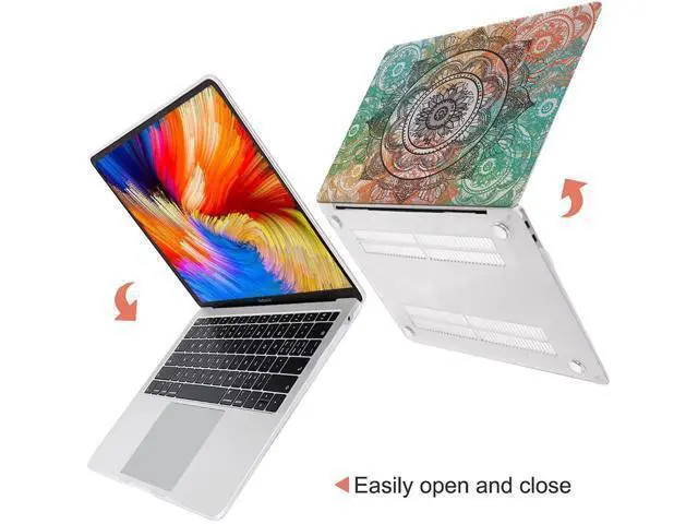 Alt view image 4 of 5 - Fancity Case Compatible with MacBook Air 13.6 inch 2025 2024 2022 Release M4 A3240 M3 A3113 M2 A2681 with Touch ID & Retina Display, Translucent Plastic Hard Shell Case & Keyboard Cover, Mandala