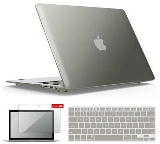 Main image of IBENZER Compatible with Old Version MacBook Air 13 Inch Case (2017-2010 Release), Models: A1466/A1369, Plastic Hard Shell Case with Keyboard & Screen Cover for Mac Air 13, Gray, A13GY+2A