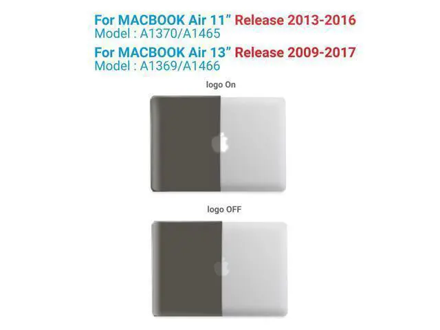Alt view image 3 of 5 - IBENZER Compatible with Old Version MacBook Air 13 Inch Case (2017-2010 Release), Models: A1466/A1369, Plastic Hard Shell Case with Keyboard & Screen Cover for Mac Air 13, Gray, A13GY+2A