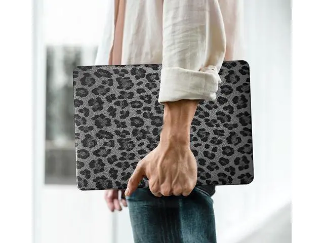 Alt view image 3 of 5 - BYCeke Compatible with MacBook Air 15 inch Case 2025 2024 2023 M4 A3241 M3 A3114 M2 A2941,for Mac Air15 M3 Leather Cheetah Print Hard Shell&Keyboard Cover for MacBook 15 M4 Plastic Cases,Leopard Black