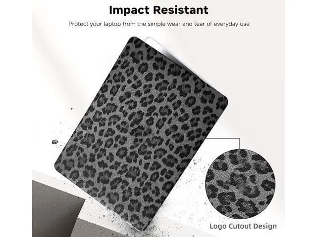 Alt view image 4 of 5 - BYCeke Compatible with MacBook Air 15 inch Case 2025 2024 2023 M4 A3241 M3 A3114 M2 A2941,for Mac Air15 M3 Leather Cheetah Print Hard Shell&Keyboard Cover for MacBook 15 M4 Plastic Cases,Leopard Black