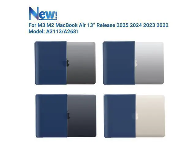 Alt view image 4 of 5 - IBENZER Compatible with 2025 2024 2023 2022 MacBook Air 13 inch Case M4 A3240 M3 A3113 M2 A2681, Hardshell Case & KeyboardCover & ScreenFilm for Mac Air 13.6, Navy Blue, KK-NVBL+2