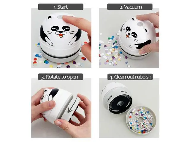 Alt view image 3 of 5 - allydrew Mini Portable USB Desktop Vacuum, Panda