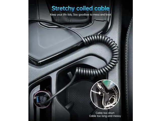 Alt view image 5 of 5 - USB C to C Cable for Car 3FT&5FT, Coiled USB C Fast Charging Cable for iPhone 16 Short USB Type C Cable for iPhone 17/16/15/Pro Max/Plus/Samsung Galaxy S23, Compatible All Type C Devices-Black