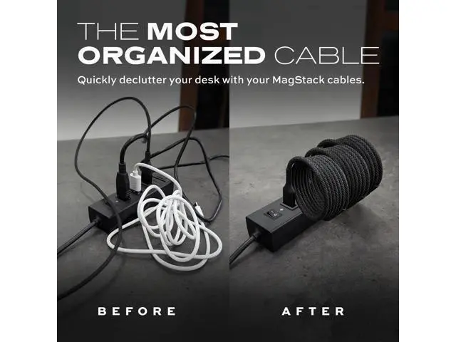 Alt view image 2 of 5 - Statik MagStack USB A to iPhone Cable, Clutter-Free Magnetic Charging Cable, Anti-Tangle Phone Charger Cord, 12W, Compatible with iPhone 14 Pro Max, 13 12 11, 6FT/2M
