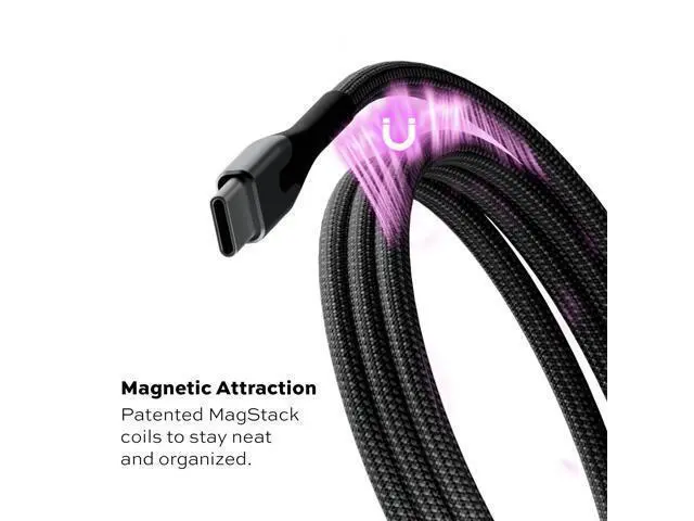 Alt view image 3 of 5 - Statik MagStack USB A to iPhone Cable, Clutter-Free Magnetic Charging Cable, Anti-Tangle Phone Charger Cord, 12W, Compatible with iPhone 14 Pro Max, 13 12 11, 6FT/2M