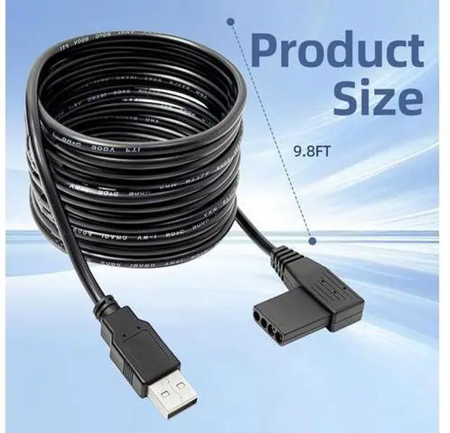 Alt view image 5 of 5 - solsinsy USB Power Charging Cable Compatible with Moog Zevex Enteralite Infinity Pump Compatible with Infinity Pump Power Cord (Power Cord Length 118 inches)