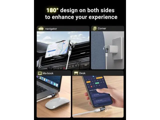 Alt view image 5 of 5 - A.S 240W USB C Magnetic Adapter (3Pack), Gen3 USB C 90 Degree Adapter/C Right Angle Adapter/180 Degree USBC Adapters/USBC to USBC Adapters for Phone 16/15, Ma-Book Pro/Pad Series, Samsung
