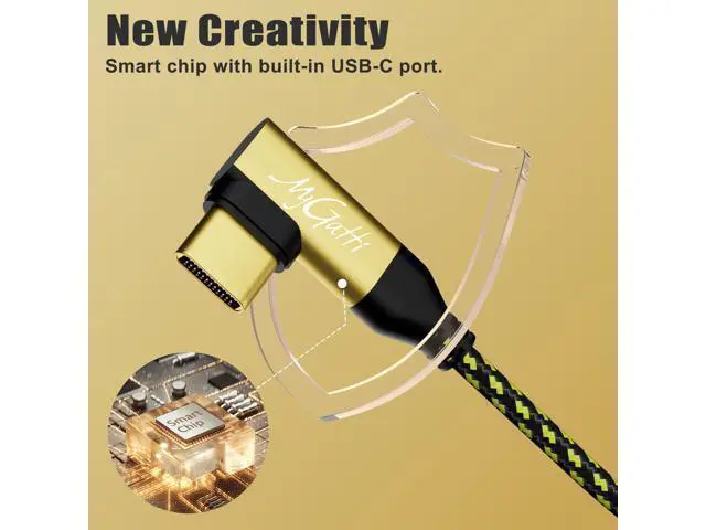 Alt view image 5 of 5 - Mygatti USB C to Ethernet Cable 6 FT, 90 Degree Type-C to RJ45 Cord, 1Gbps Internet Cable, Slim Nylon Braided Cable, Directly Connected, Compatible with MacBook Pro, iPad Pro, Smartphone, Laptop, PC