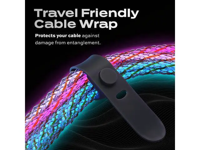 Alt view image 5 of 5 - Statik Light Up Charger Cable - GloBright Braided LED Charging Cable, Glowing Super Fast Charging 100W Light Up Cable, Data Transfer, Lighted Phone Charger Cord - 6FT/2M, Type USB C to USB C