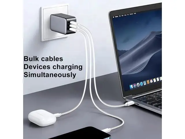 Alt view image 4 of 5 - weishan 20-Pack Bulk USB C Charger Cable - Multipack Type-C Charging Cords, USB 2.0 for Phones and Tablets, 3.3ft White