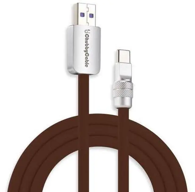Main image of chubbycable Chubby 2.0 Fast Charging Cable Durable Soft Silicone USB C Cable 120W Extra Thick Charger Cord Compatible with iPhone 17-15 Series iPad, Chocolate, USB-A to Type-C, 3.3 FT