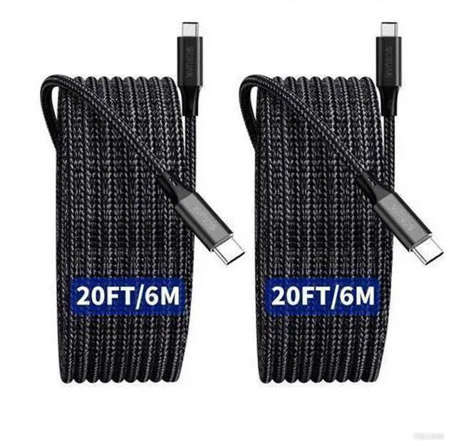 Main image of 2-Pack Extra Long iPhone 16 17 Charger Cable 20Ft, 20Feet USB C to C Cable Fast Charging Nylon Braided iPhone 16 17 USB C Charger Cord for iPhone 16,17 Air,16/17 Pro,16/17 Pro Max/iPad Pro/Air/Min6