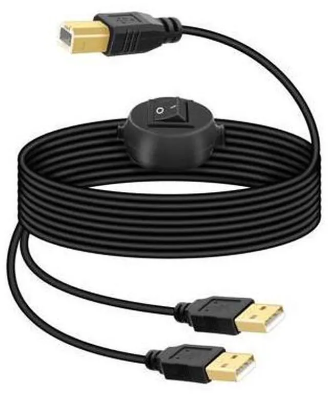 Main image of RIIEYOCA 2 in 1 USB Printer Cable Splitter, USB A Male to USB B Male Printer Cable with Toggle Switch for 2 Computers, Share Scanner Printer(4.5M/14.7FT)