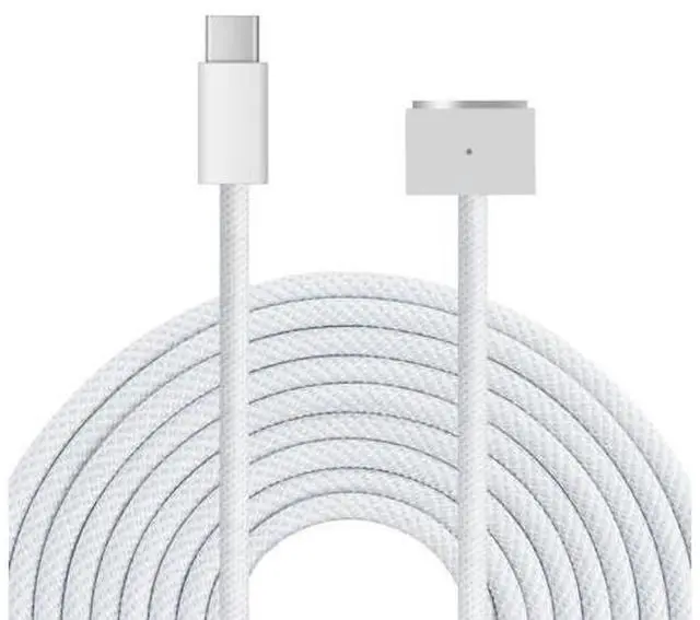 Main image of iPartsleader Braided 140W USB-C to Magnetic 3 Power Cable, Compatible with MacBook Pro M1/M2/M3 Pro/Max 14"/16" 2021/2022/2023 & MacBook Air 13.6"/15.3" M2/M3 2022/2023/2024-6.6ft (Silver)
