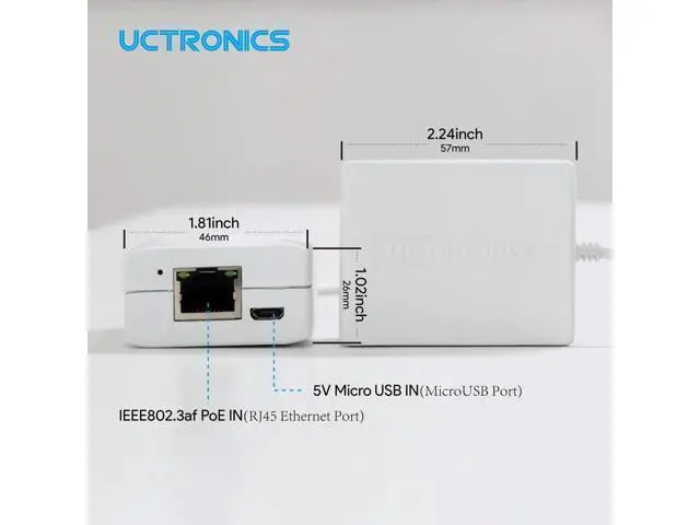 Alt view image 2 of 5 - UCTRONICS Upgraded Ethernet and Power for Raspberry Pi Zero, Micro USB to Ethernet/PoE Adapter for Fire TV Stick, Chromecast, Google Mini and More, IEEE 802.3af Compliant