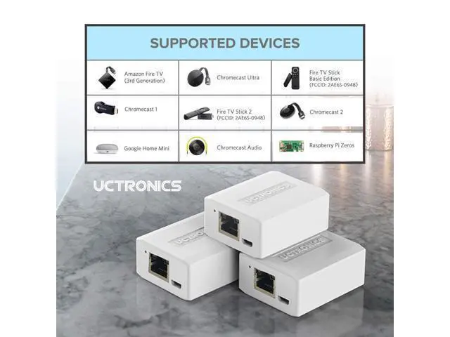 Alt view image 5 of 5 - UCTRONICS Upgraded Ethernet and Power for Raspberry Pi Zero, Micro USB to Ethernet/PoE Adapter for Fire TV Stick, Chromecast, Google Mini and More, IEEE 802.3af Compliant