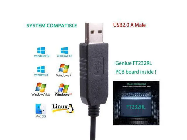 Alt view image 2 of 5 - Suamdoen USB to TTL UART Serial 5V 3.3V Adapter Converter Cable 4 Pin 0.1 inch Pitch Female Socket TTL-232r-RPI Debug Cable with FT232RL Chip (Logic 3.3v Level)
