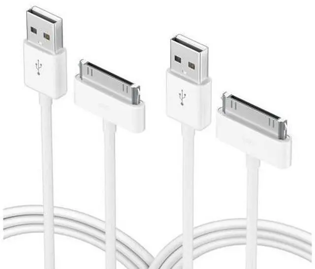 Main image of sarmert Apple Certified 30 Pin USB Charging Cable, UPoweradd 4.0ft USB Sync Charging Cord iPhone Compatible for 4 4s 3G 3GS iPad 1 2 3 iPod Touch Nano White (2 PCS)