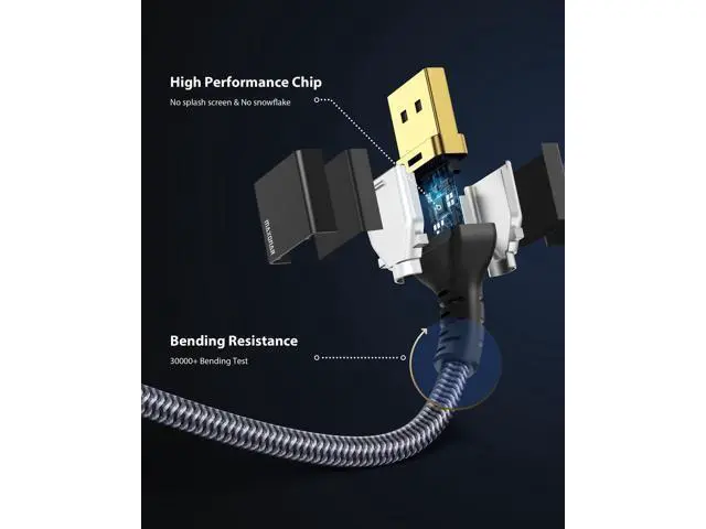 Alt view image 3 of 5 - Maxonar VESA Certified USB C to DisplayPort 1.4, 8K 60Hz Thunderbolt 4/3 /USB4 to DP Cable 6.6FT/2M(4K 60Hz 144Hz 120Hz 2K 240Hz) 32.4Gbps HBR3 Alt Mode Adapter for Mac Studio, M2 M1 MacBook - Black