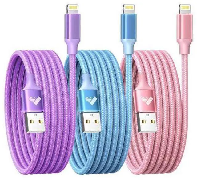 Main image of Aioneus iPhone Charger 10 ft 3Pack, Apple Certified Long Lightning Cable 10ft Nylon Braided 3A Fast Charging Cord for iPhone 14 13 12 11 XS Max XR 8 SE