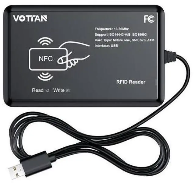 Main image of RFID Card Reader 13.56Mhz Reader Support ISO14443-A/B Protocol, IC Card Protocol Contactless Card IC Reader USB Port Compatible with Windows XP/7/8/10/11 (USB Port)