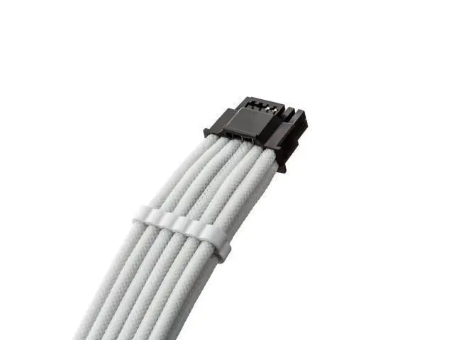 Alt view image 2 of 4 - CableMod Pro ModMesh Sleeved 12V-2x6 12VHPWR 90 StealthSense PCIe Extension - Variant B (White, 90 16-pin to Triple 8-pin, 45cm)