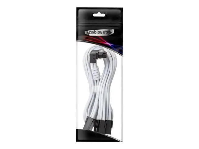 Alt view image 4 of 4 - CableMod Pro ModMesh Sleeved 12V-2x6 12VHPWR 90 StealthSense PCIe Extension - Variant B (White, 90 16-pin to Triple 8-pin, 45cm)