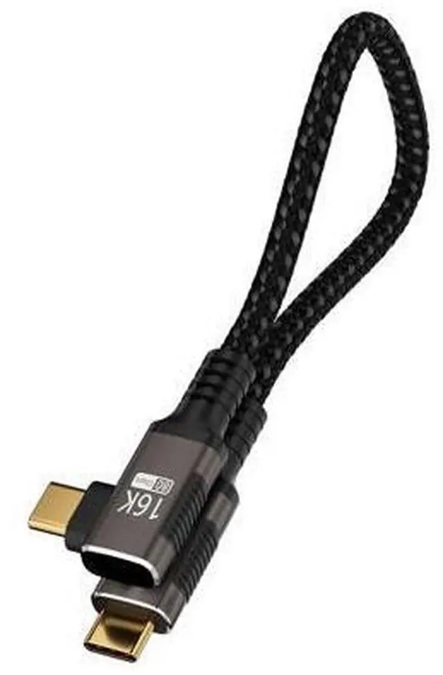 Main image of Short 90 degree USB C Cable 1FT Compatible With Thunderbolt 5/4,USB 5/4 right angle Cable 80Gbps Data Transfer,Type-C 240W Fast Charging,USB C Cable 16K@60Hz/8K@120Hz Video Output for Monitor/Display.